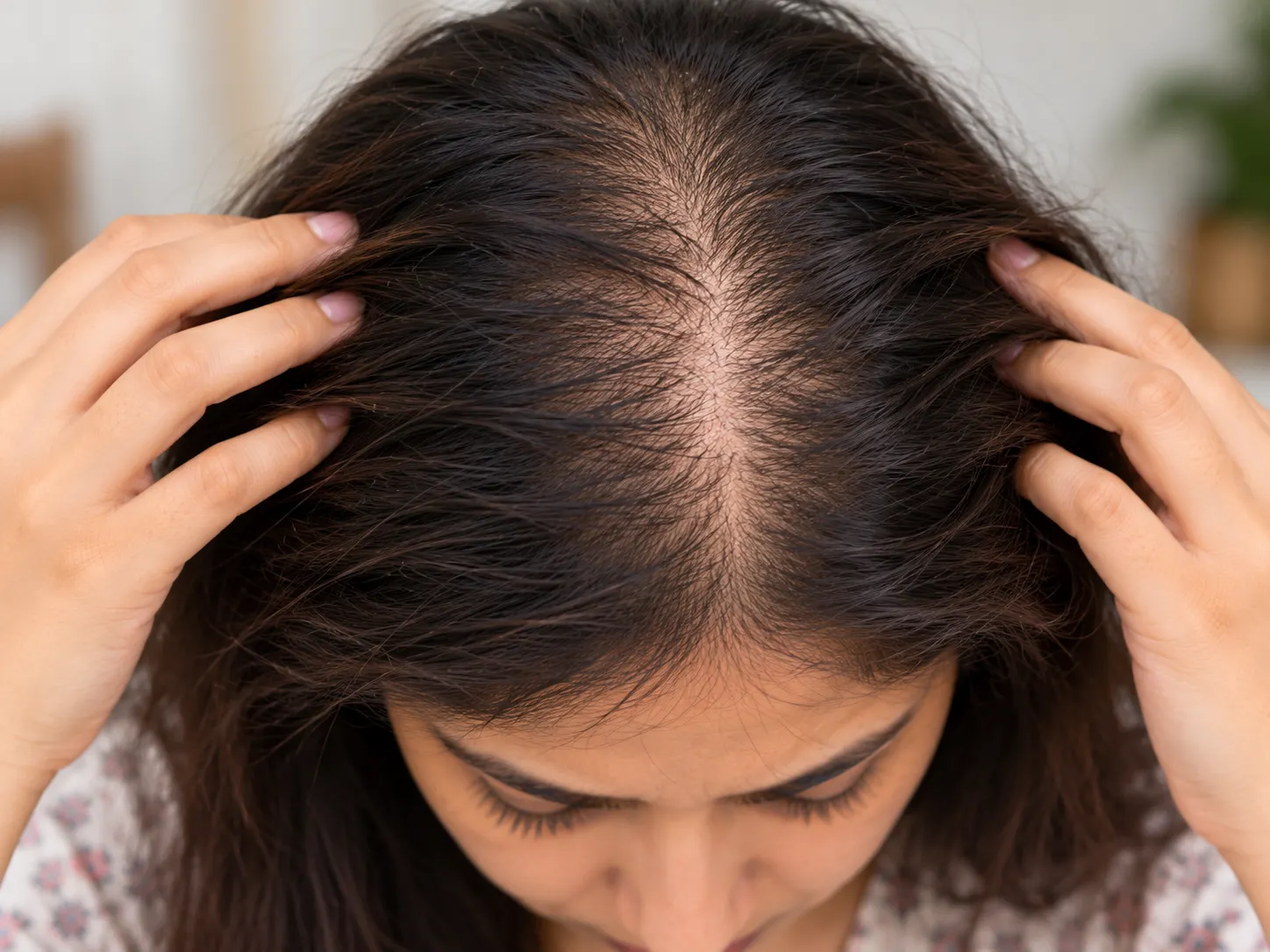 Diffuse hair thinning linked to thyroid and hormonal imbalance